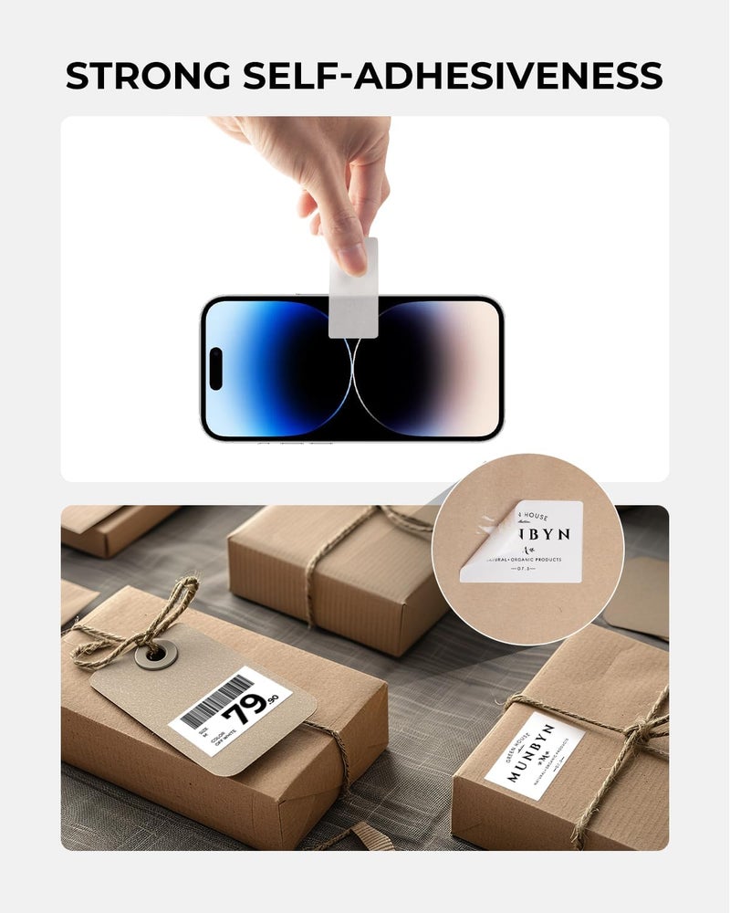 MUNBYN 2x1In Thermal Sticker Labels, Address Barcode Self-Adhesive Label Paper for Direct Thermal Printer and Business, Multi-Purpose Shipping Mailing Name Rectangle White Sticker,6000 Sheets/6 Rolls - Image 4